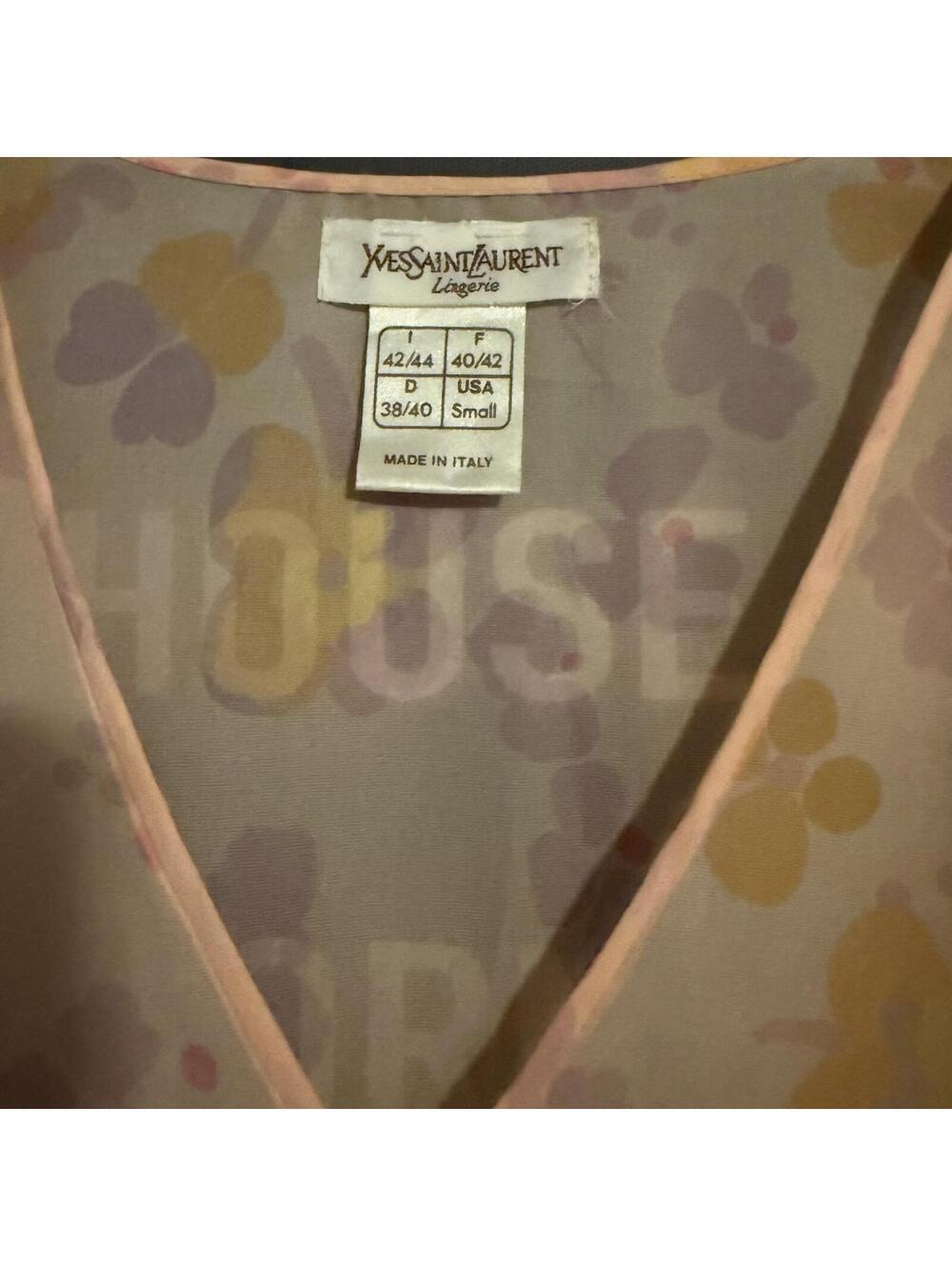 Peach Floral Sheer Maxi Dress Yves Saint Laurent Lingerie Boho Small - Picture 3 of 4